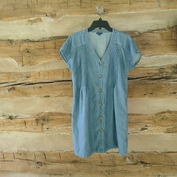 J. Jill | Dresses | J Jill Blue Lightweight Short Sleeved Knee Length Denim  Shirt Dress Medium | Poshmark